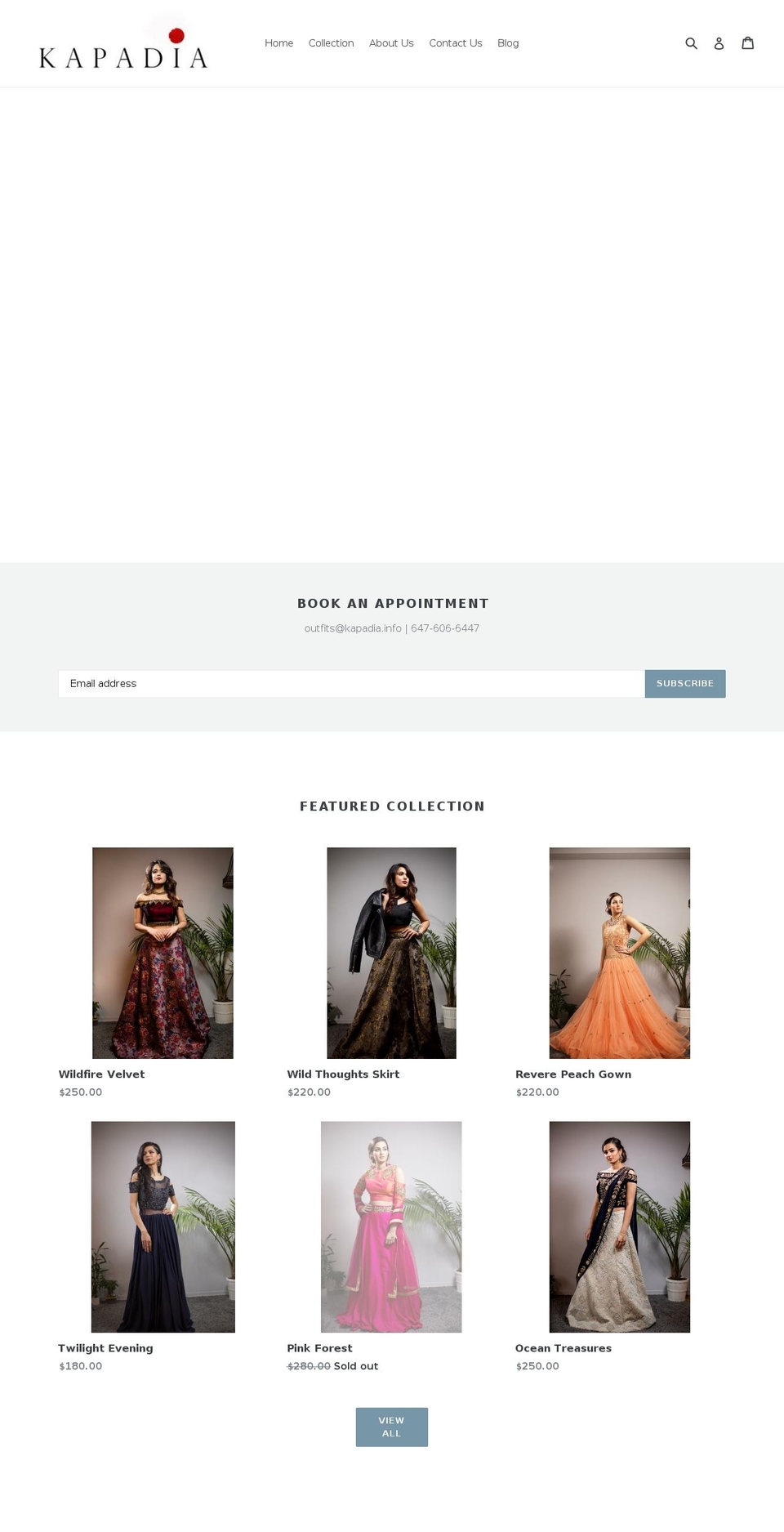 Saffron Shopify theme site example kapadia.info