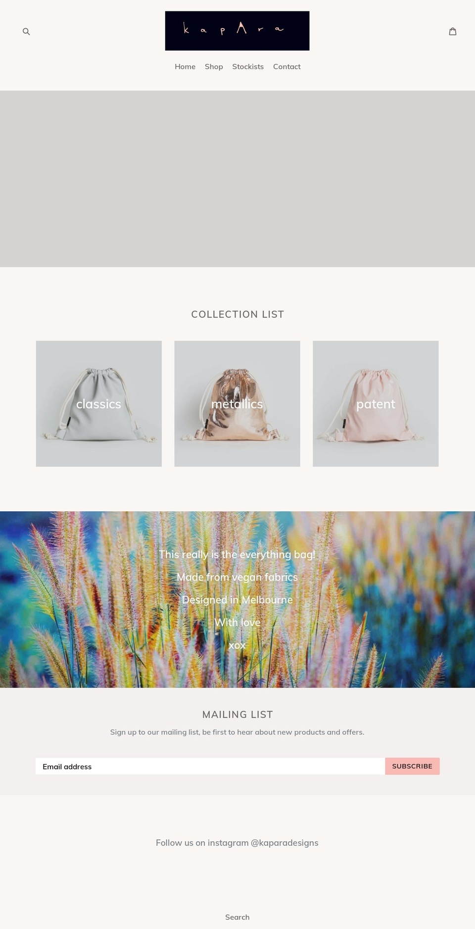 kaparadesigns.com — Shopify storefront screenshot
