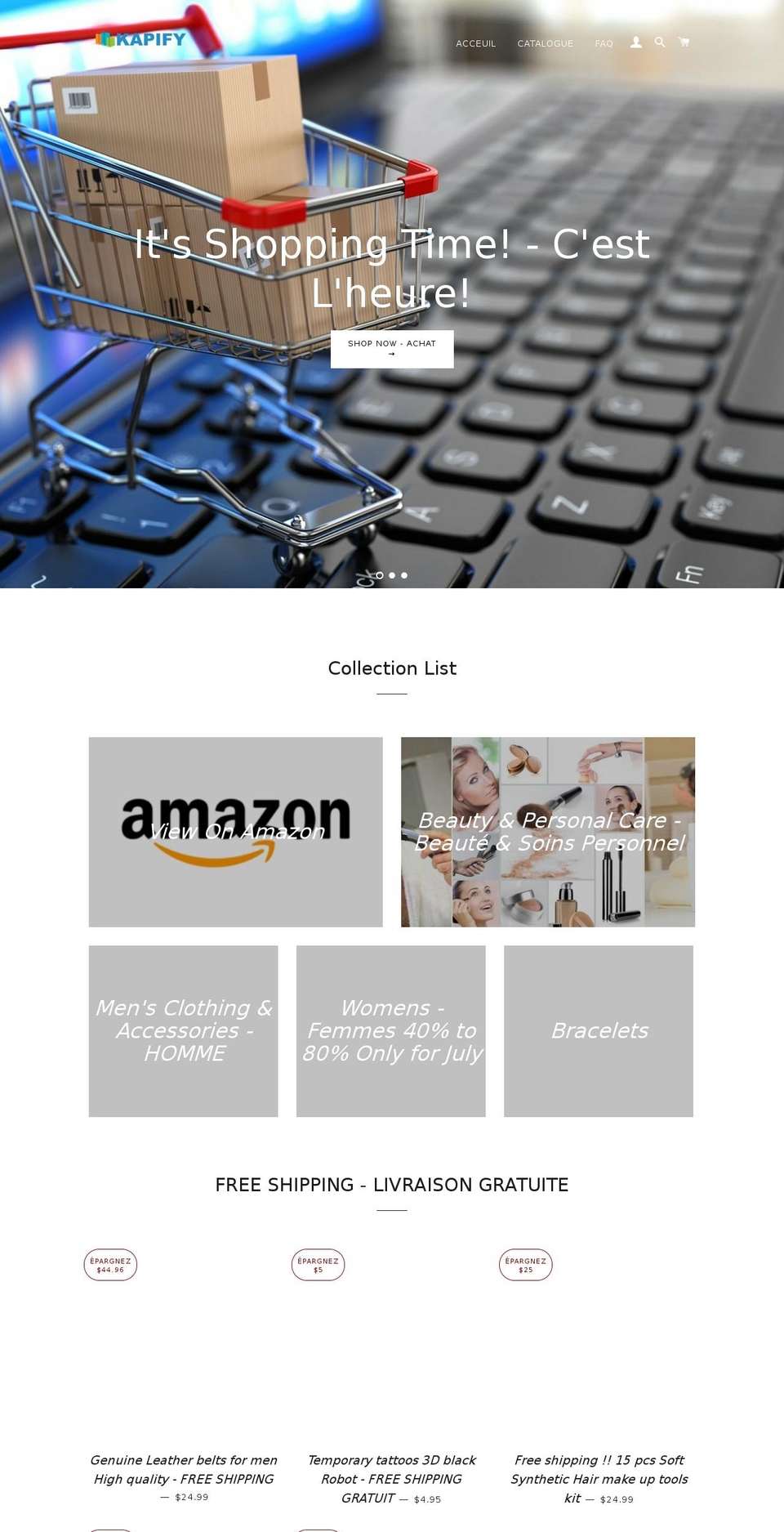 kapify.com shopify website screenshot