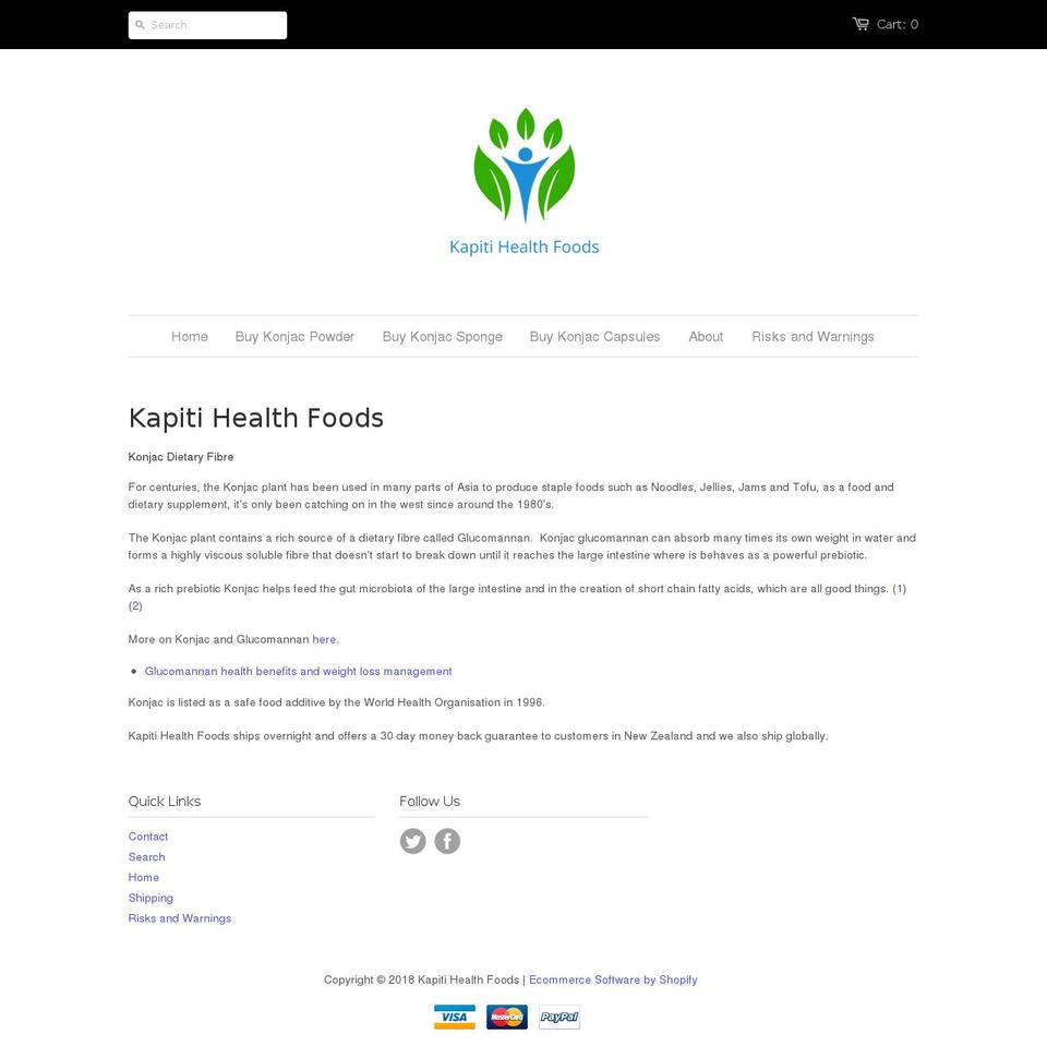 kapitihealthfoods.co.nz shopify website screenshot