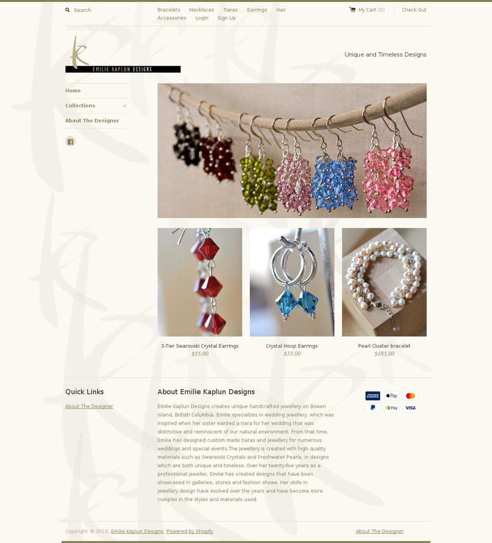 kaplundesigns.com shopify website screenshot