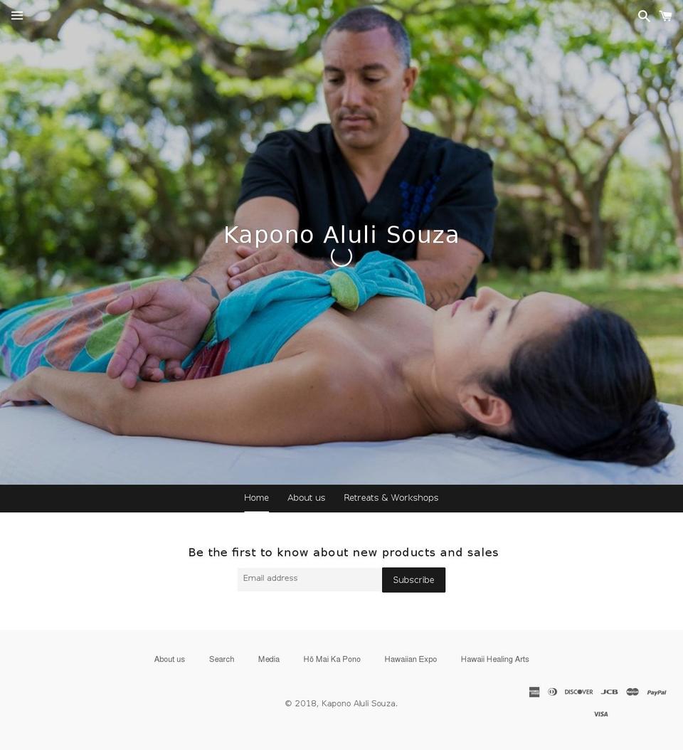 kaponosouza.com shopify website screenshot