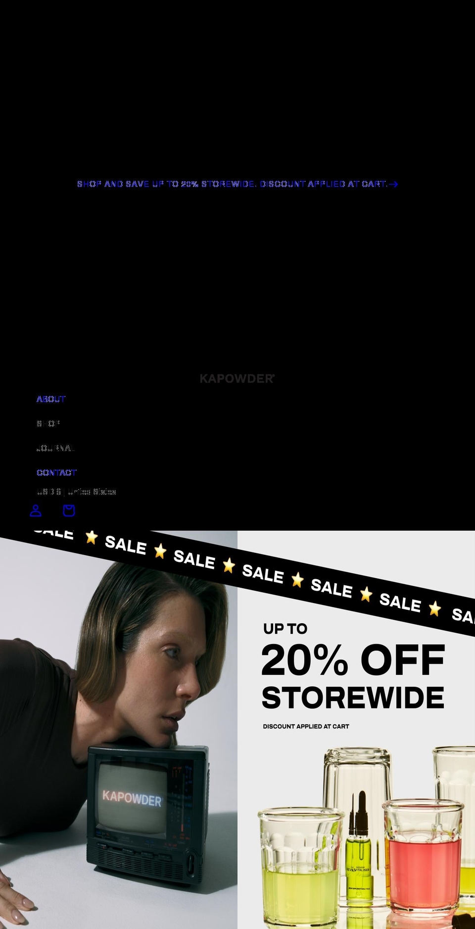 kapowdersuperfood.com shopify website screenshot