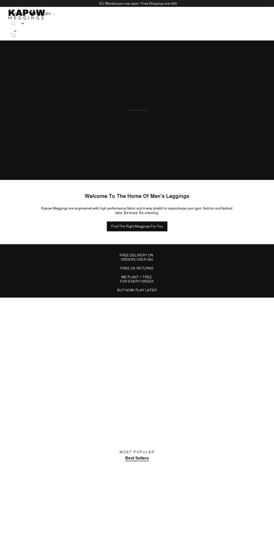 kapowmeggings.co.uk shopify website screenshot