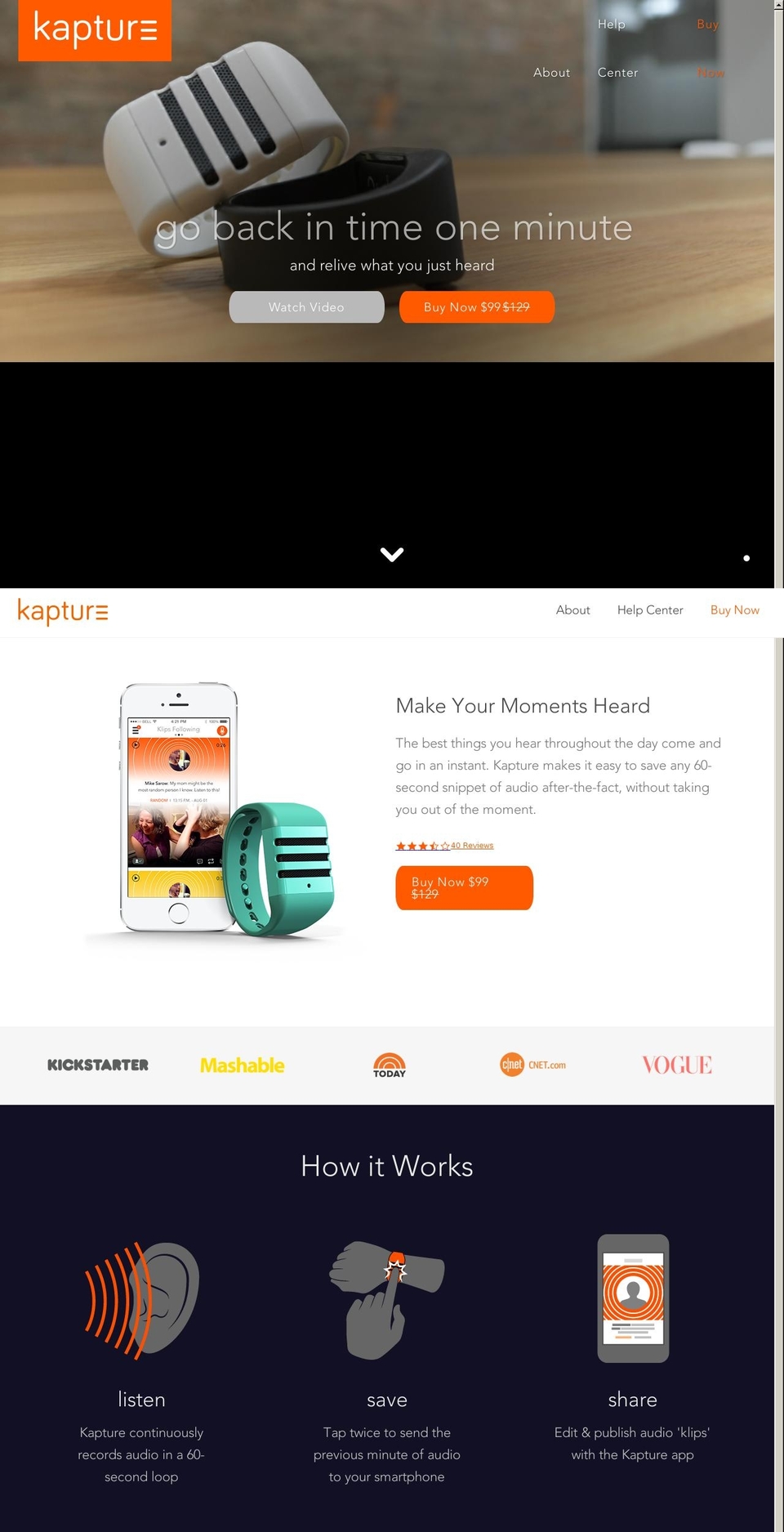 kapturelive.com shopify website screenshot