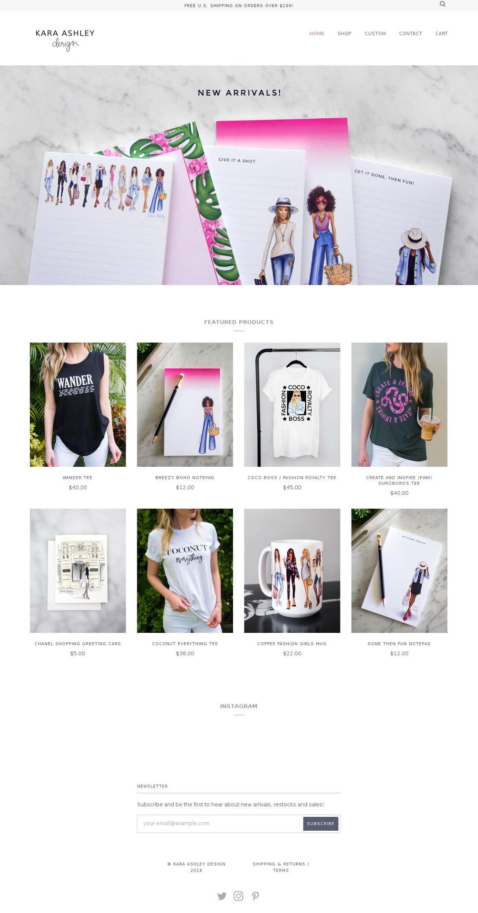 karaashley.com — Shopify storefront screenshot