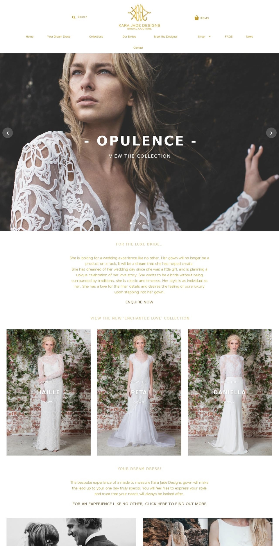 karajadedesigns.com shopify website screenshot