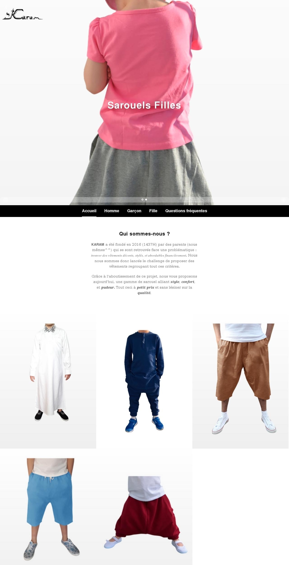 karam-collection.com shopify website screenshot