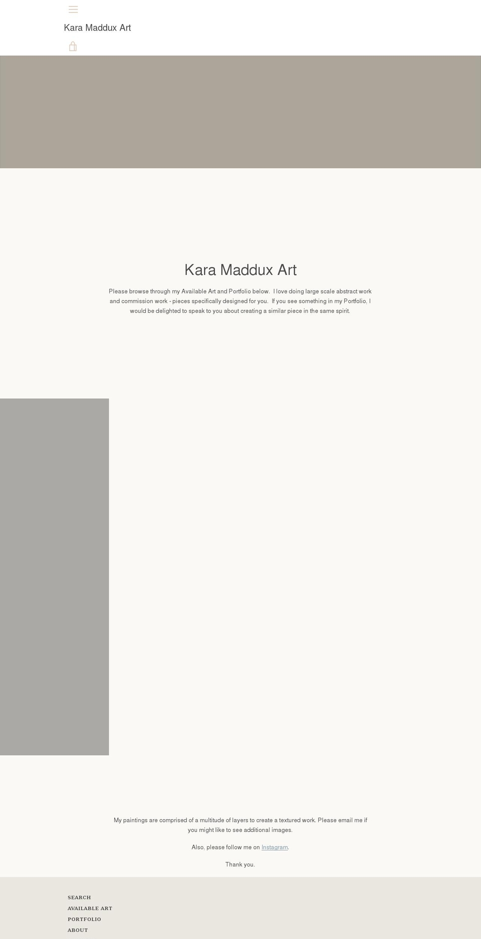 karamadduxart.com shopify website screenshot
