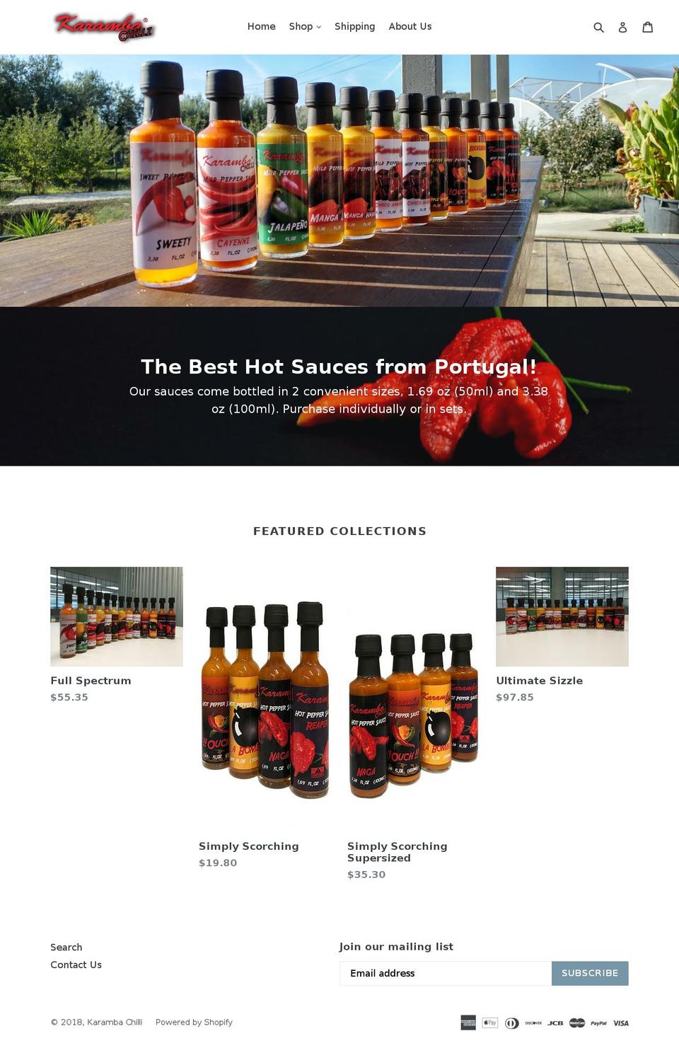 karambachilli.com — Shopify storefront screenshot
