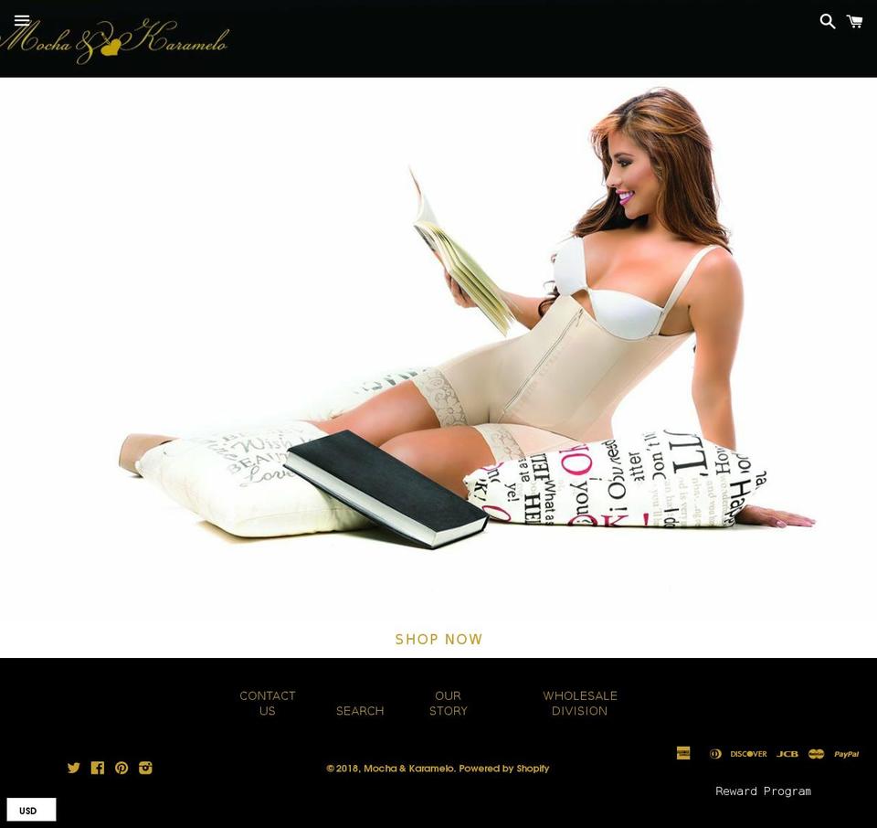 karamelomocha.com — Shopify storefront screenshot
