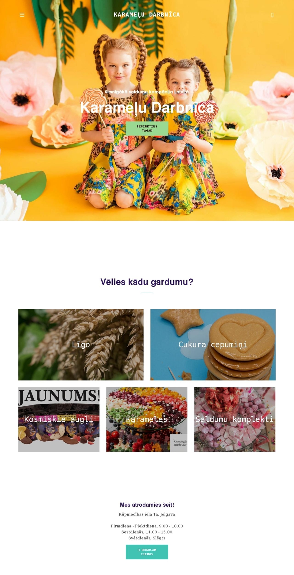 karameludarbnica.lv shopify website screenshot