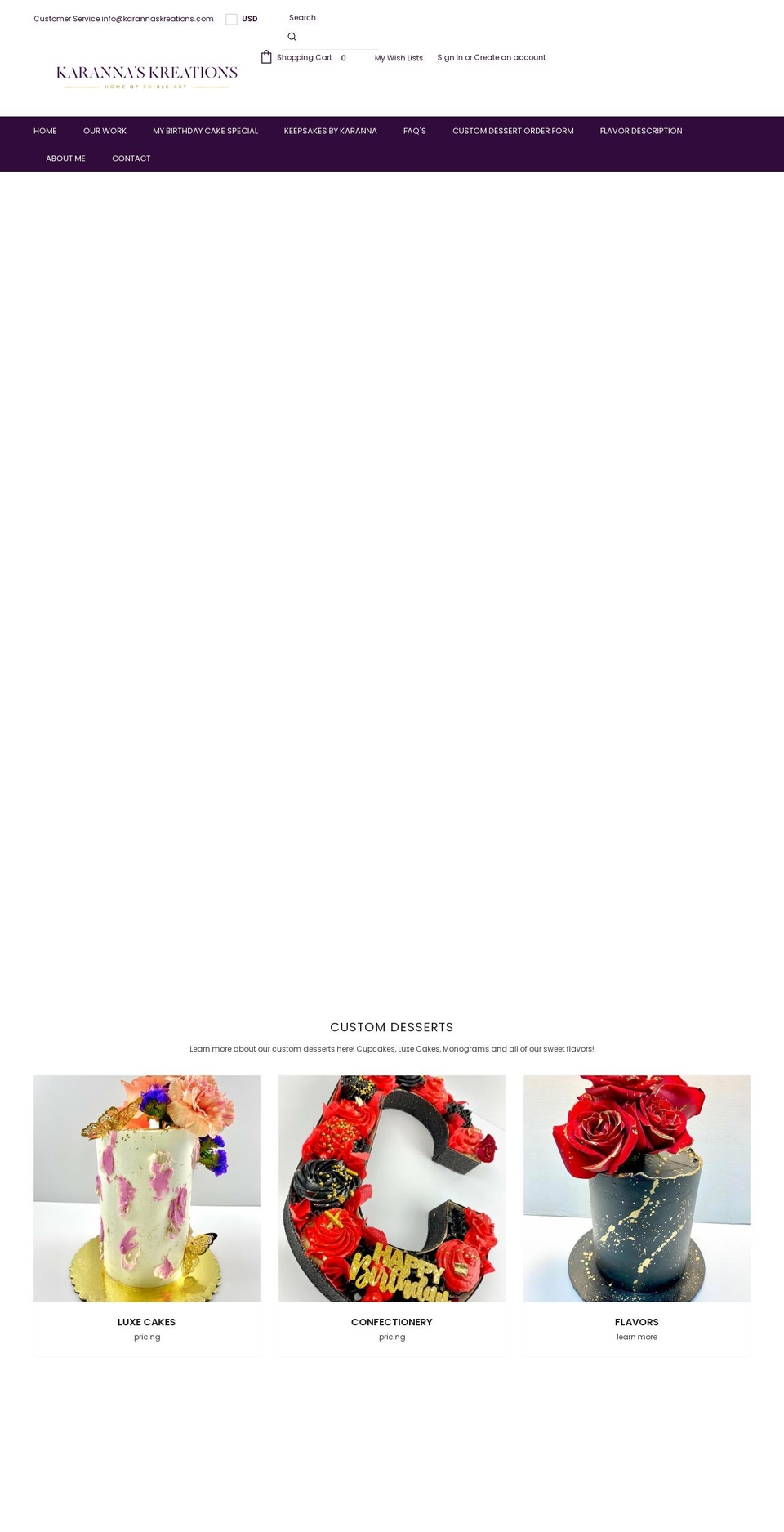 karannaskreations.com shopify website screenshot