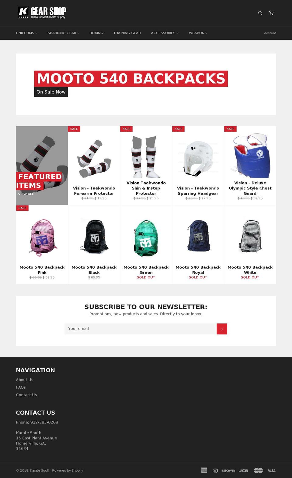 karatesouth.com shopify website screenshot
