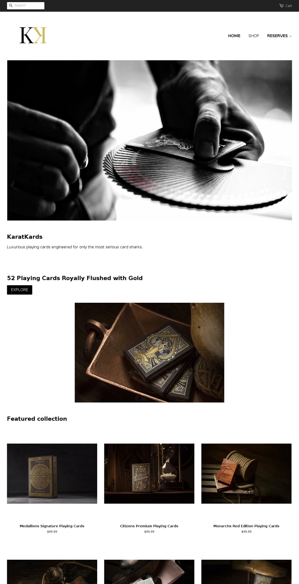 karatkards.com shopify website screenshot
