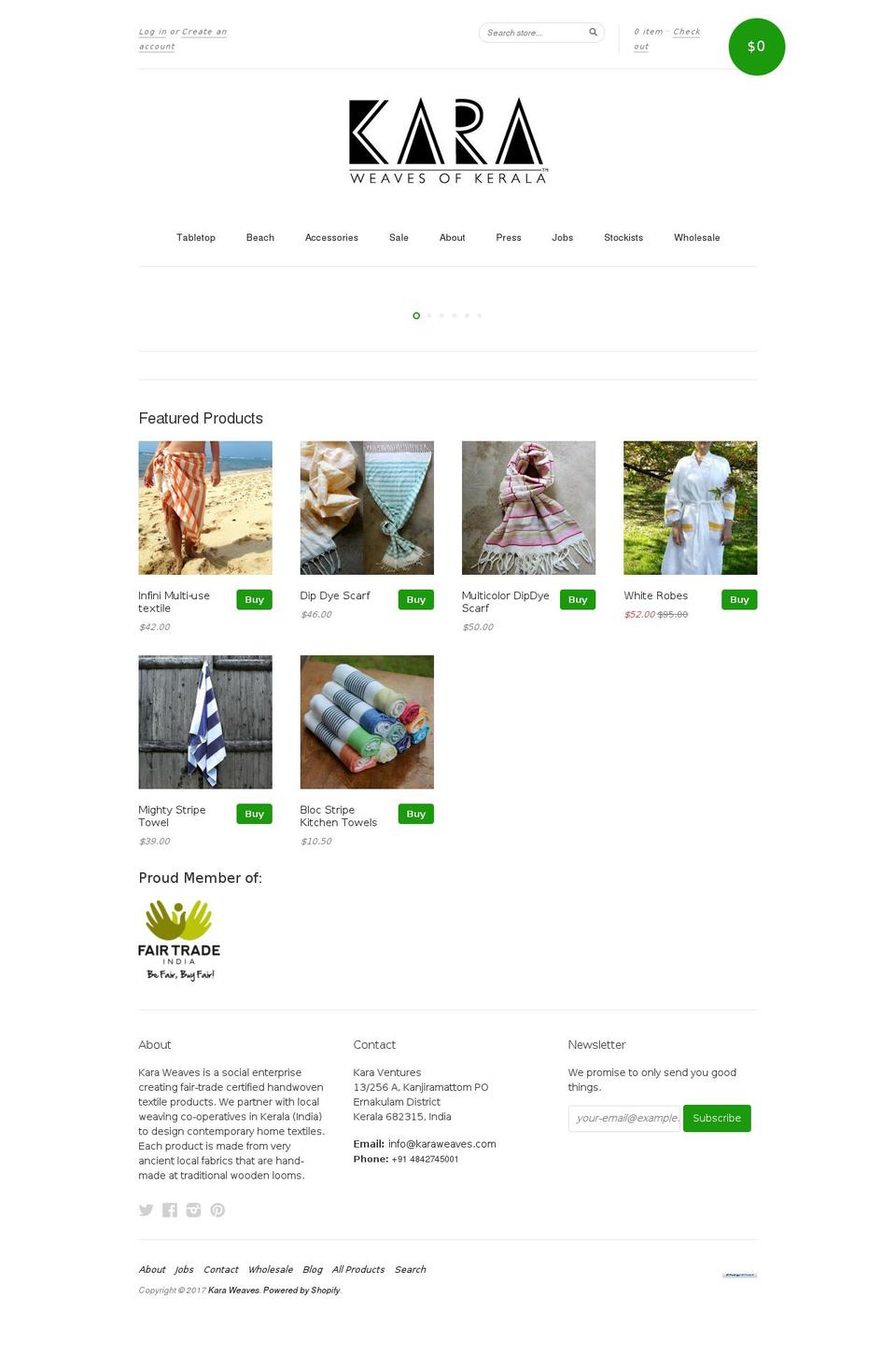 MyShop Shopify theme site example karaweaves.com