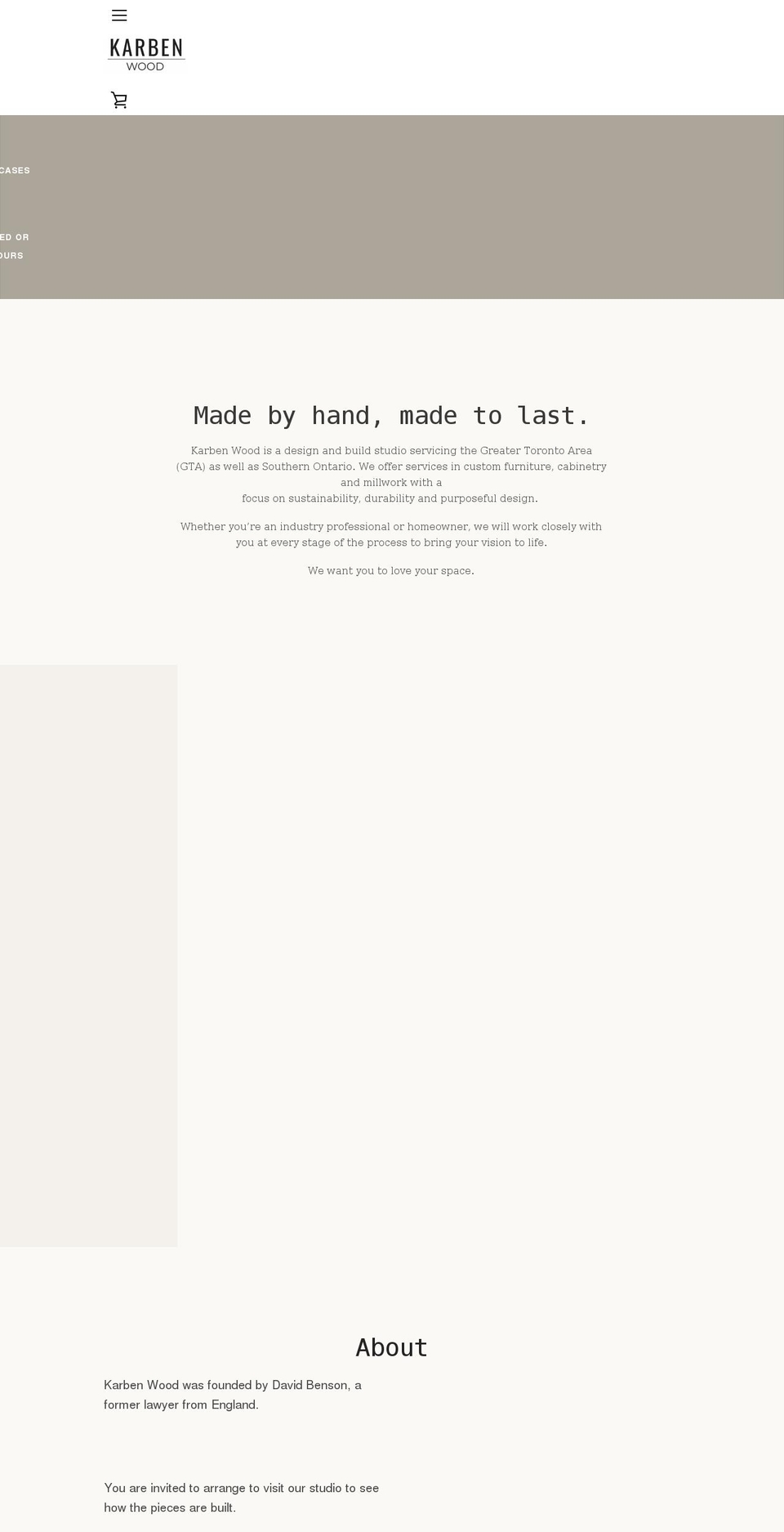 karbenwood.com shopify website screenshot