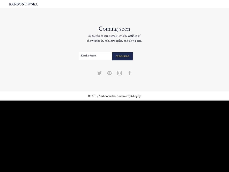 karbonowska.com — Shopify storefront screenshot