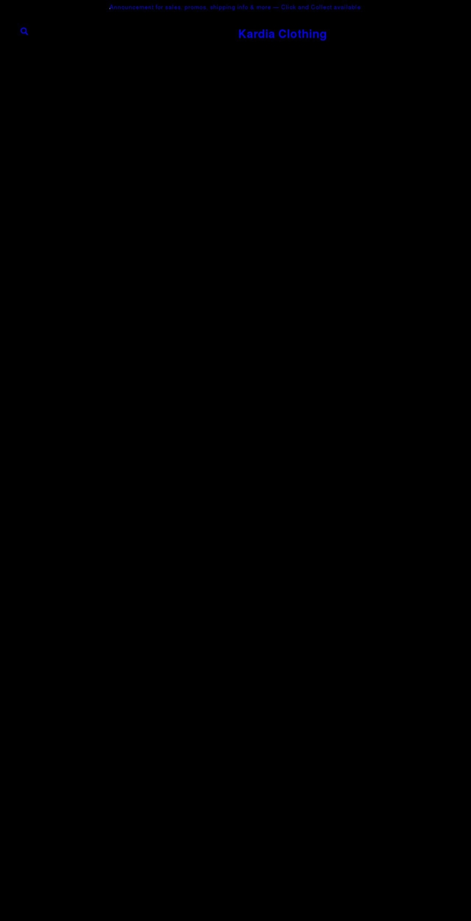 kardiaclothing.com shopify website screenshot