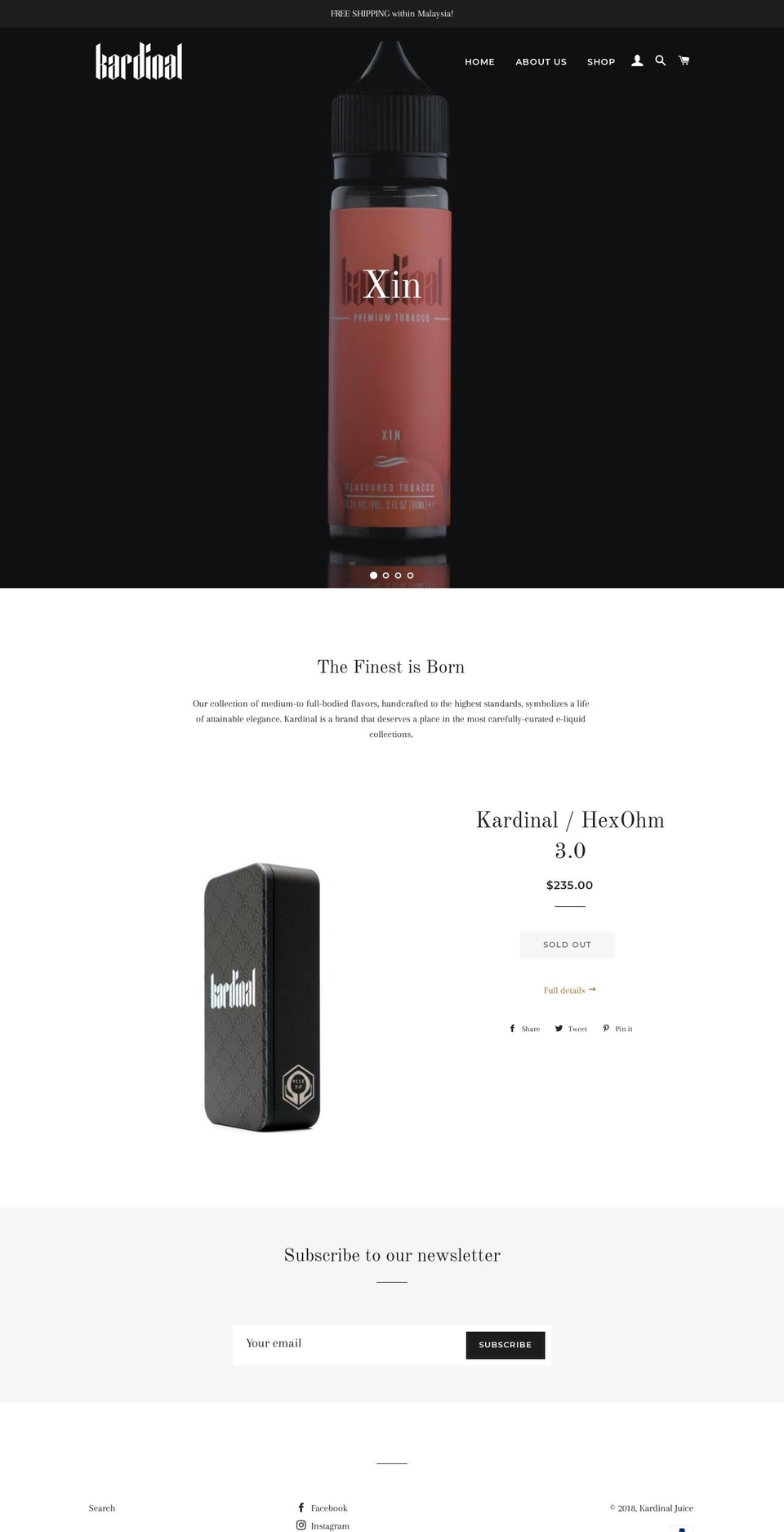 kardinaljuice.com — Shopify storefront screenshot