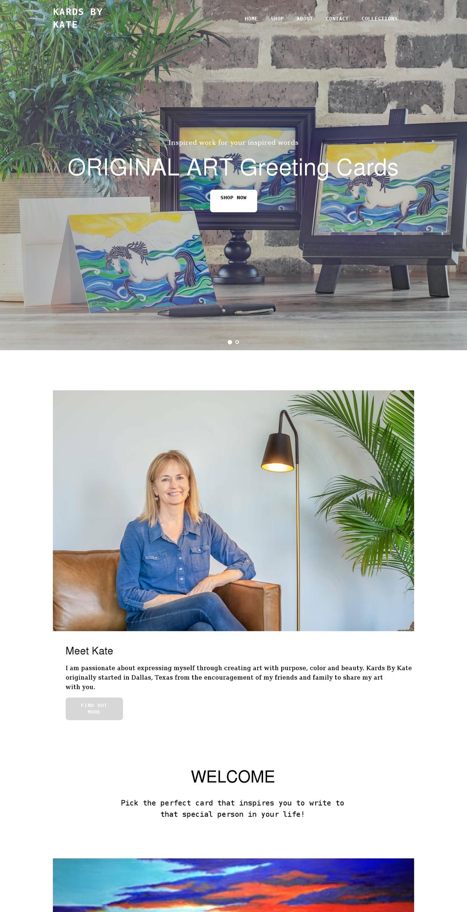 kardsbykate.com shopify website screenshot
