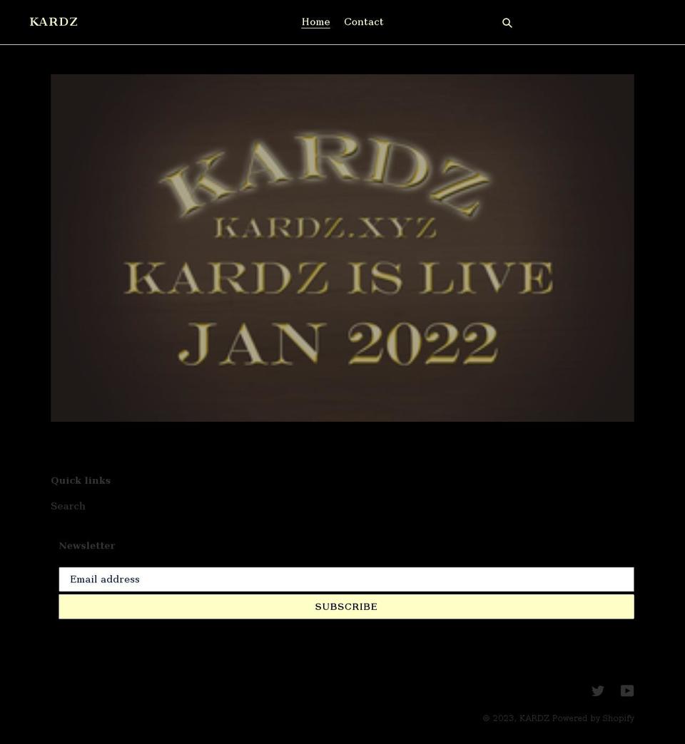 kardz.xyz shopify website screenshot