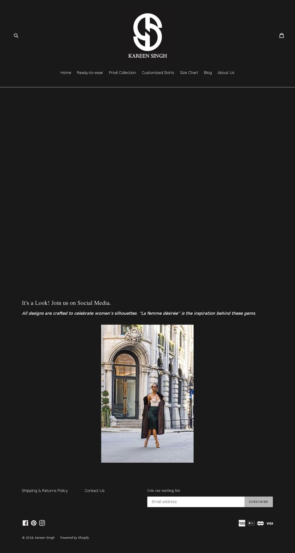 kareensingh.com shopify website screenshot