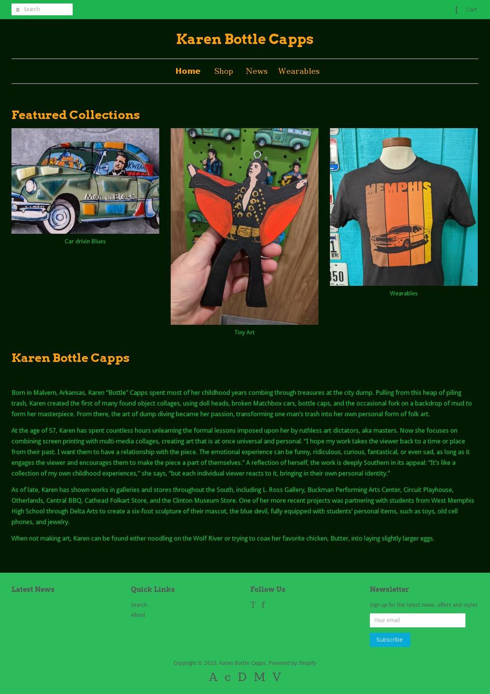 karen-bottle-capps-folk-art.myshopify.com shopify website screenshot