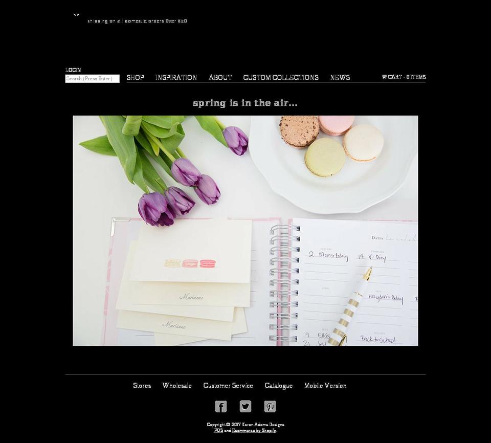 karenadamsdesigns.com shopify website screenshot