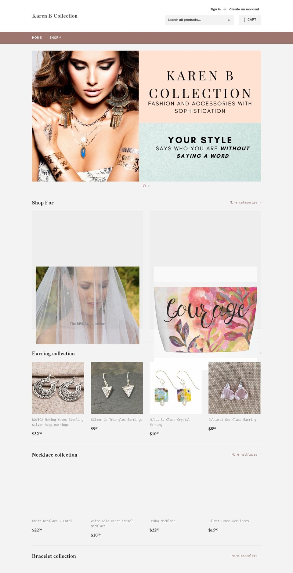 karenbcollection.net shopify website screenshot