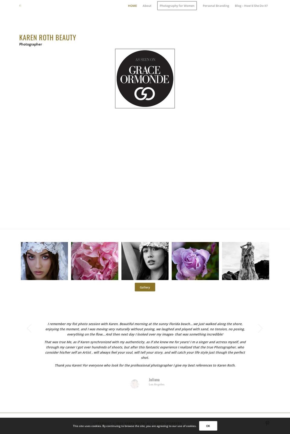 karenrothbeauty.com — Shopify storefront screenshot