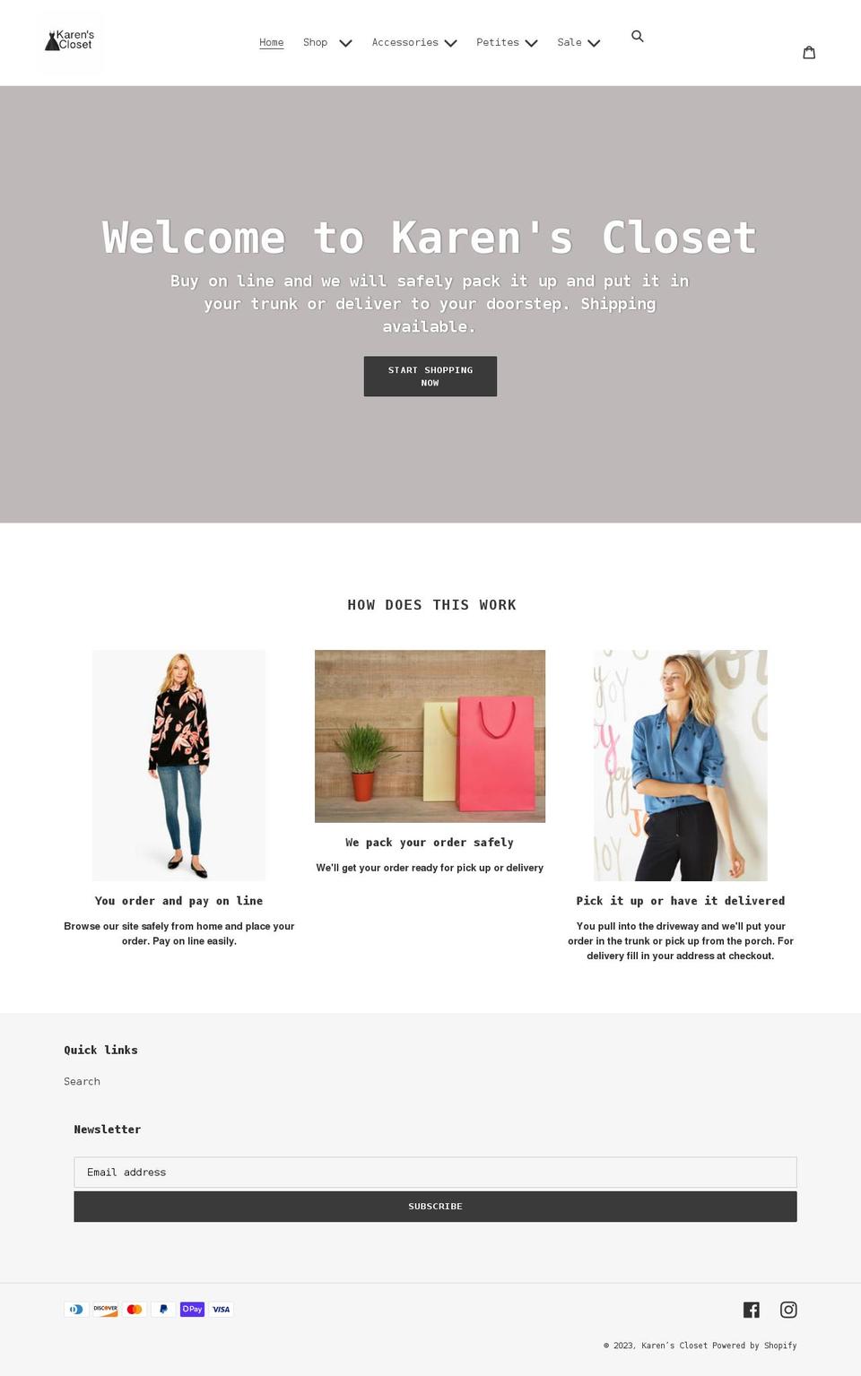 karenscloset.ca shopify website screenshot