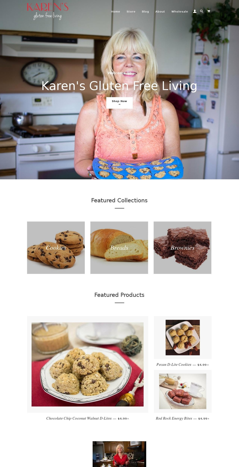 karensglutenfreeliving.com shopify website screenshot