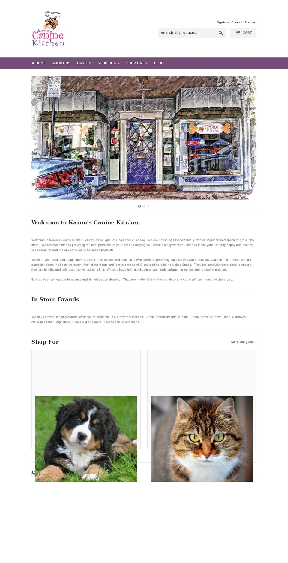 karensk9kitchen.com shopify website screenshot