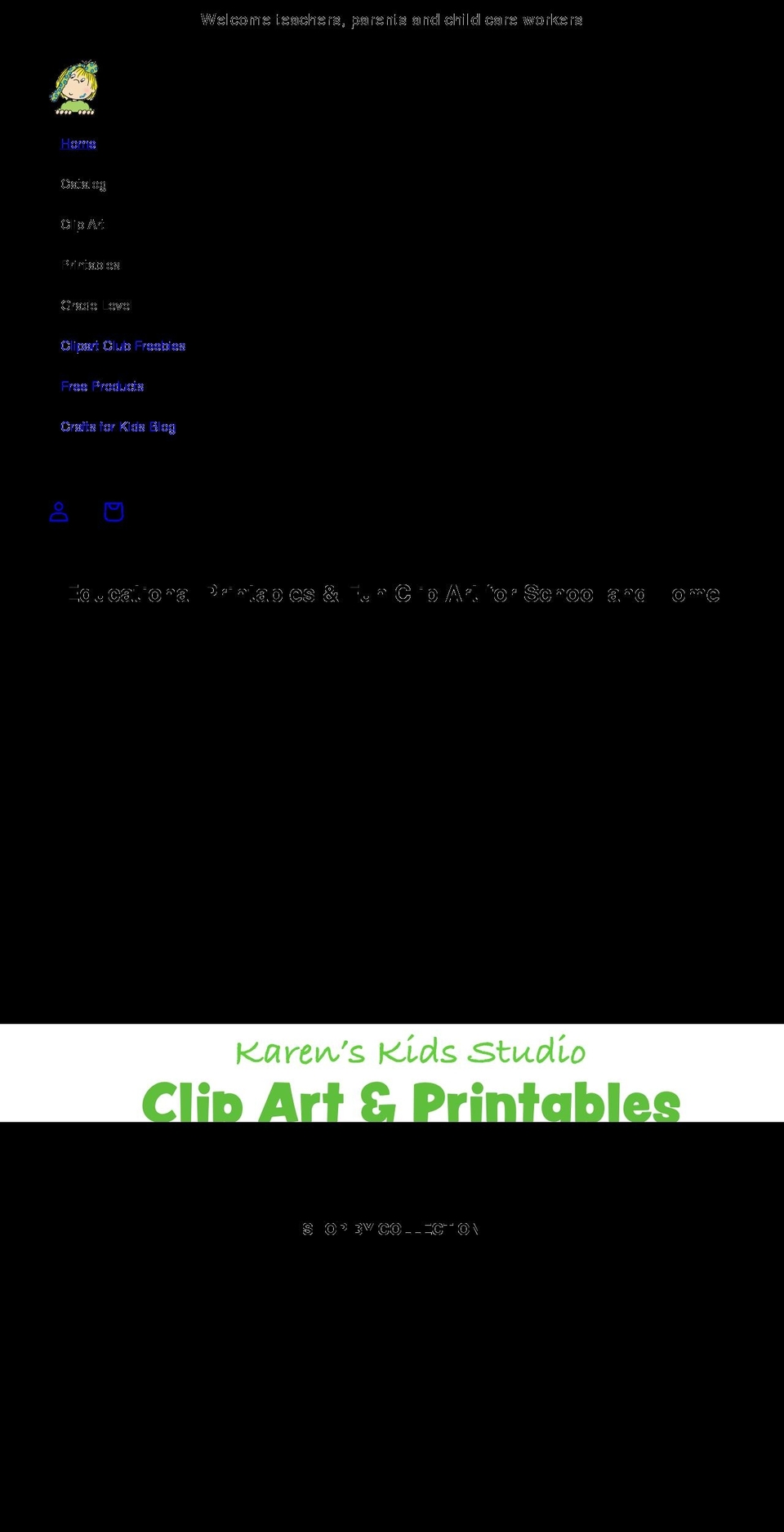 karenskidsstudio.com shopify website screenshot