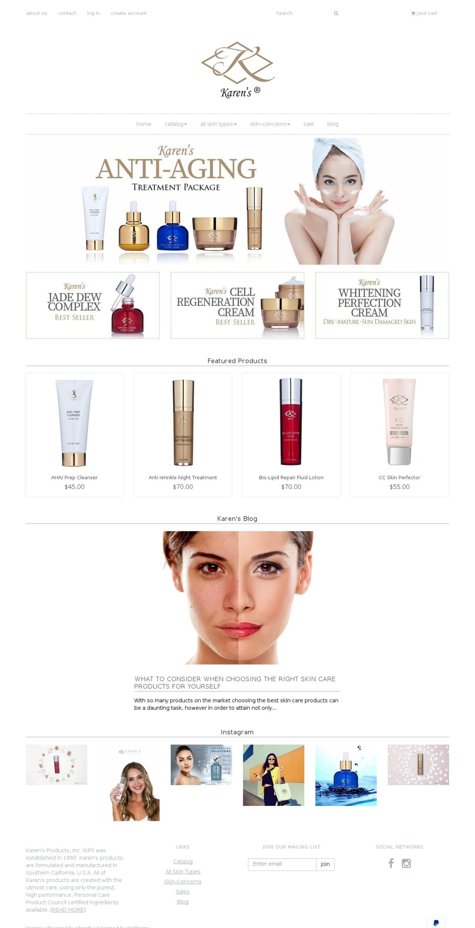 karensproducts.com — Shopify storefront screenshot