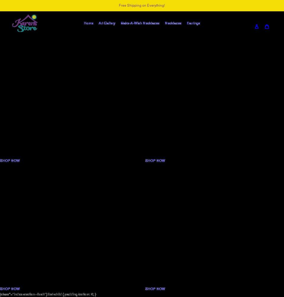 Meaghan's Work Shopify theme site example karensstore.com