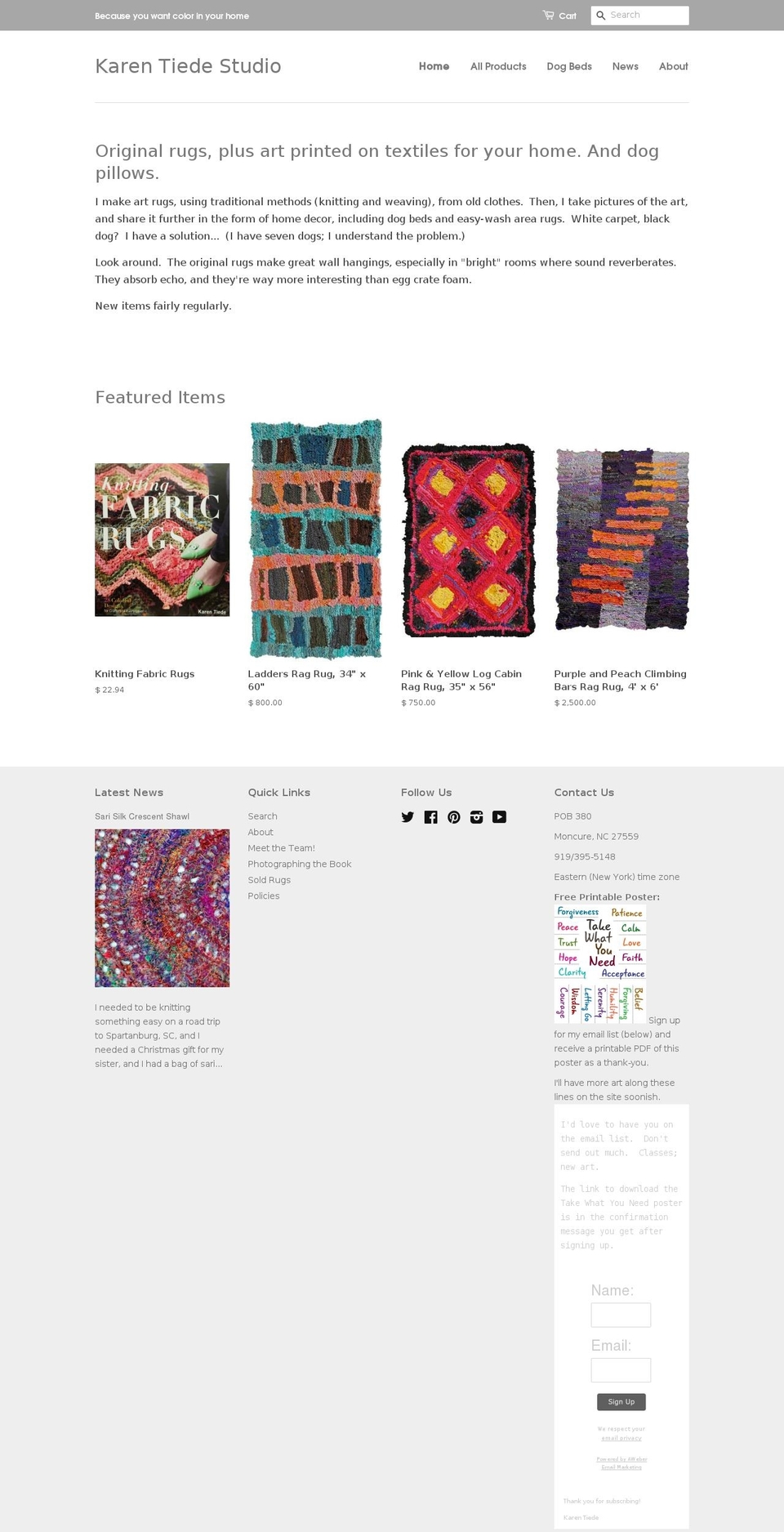 karentiedestudio.com shopify website screenshot