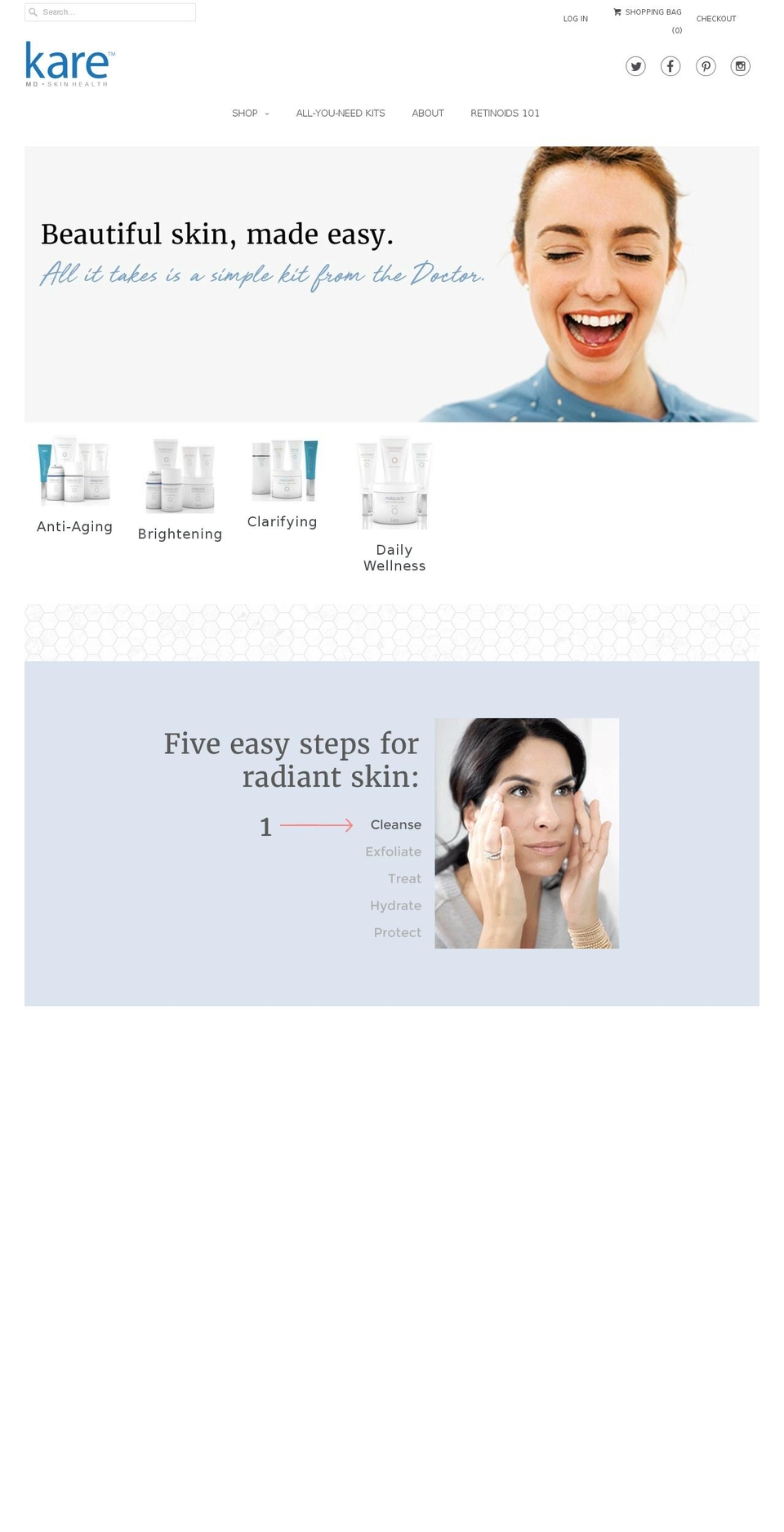 kareskin.com shopify website screenshot