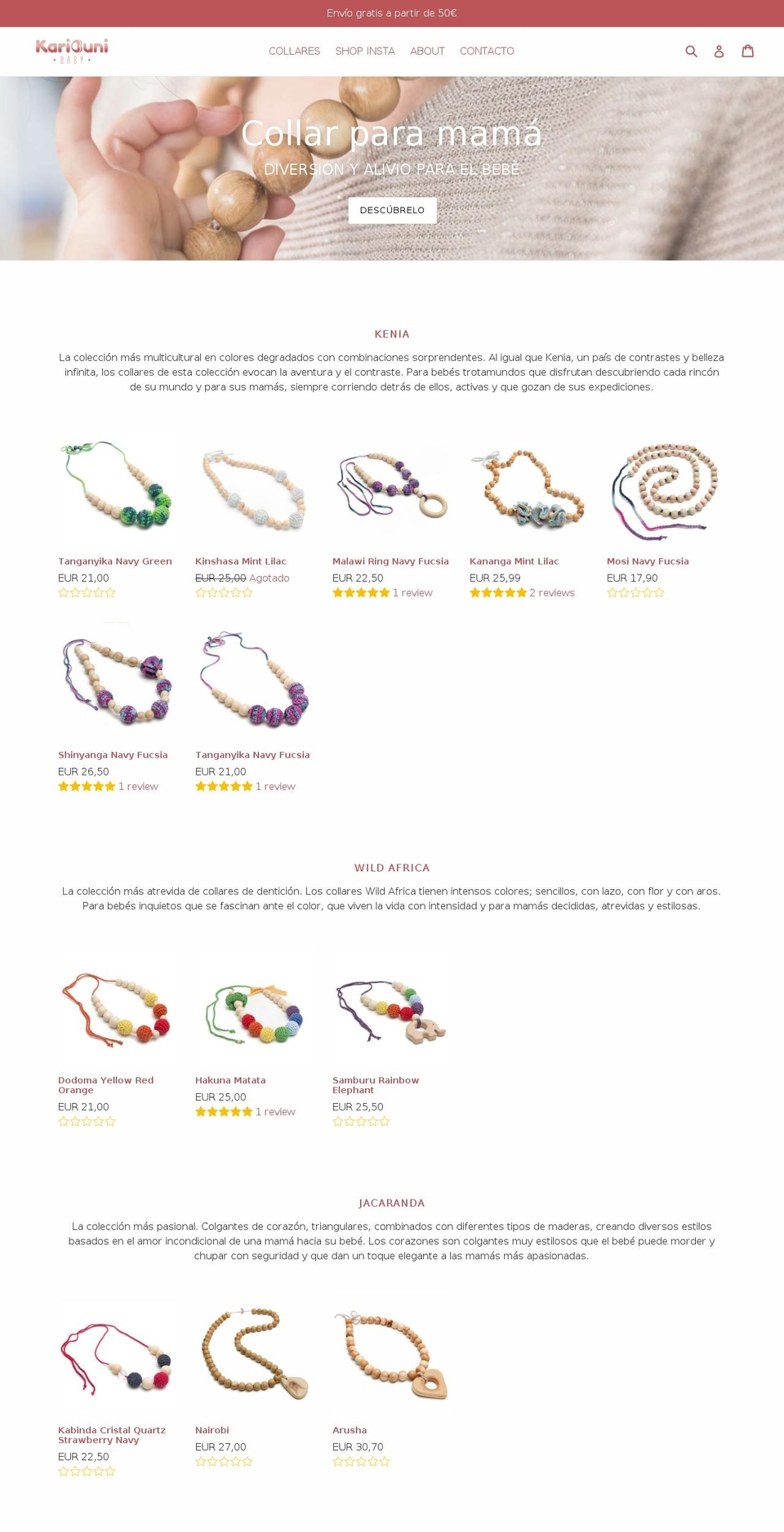 karibunibaby.com — Shopify storefront screenshot