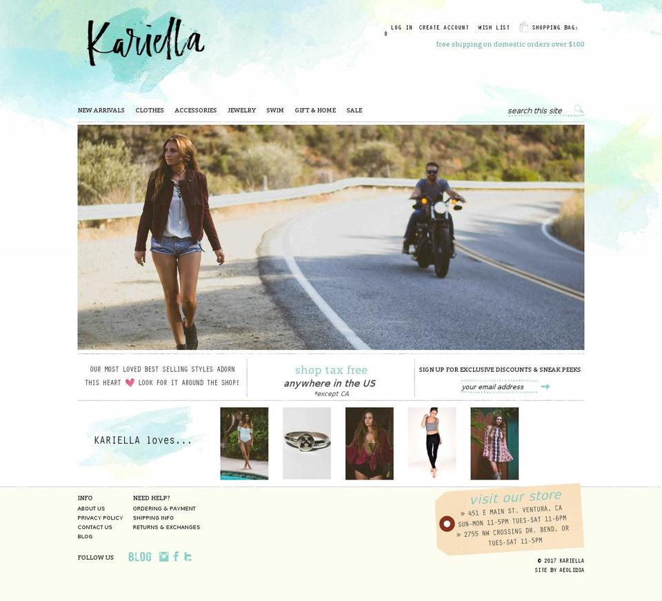Speed optimized - live theme - piio removed Shopify theme site example kariella.com