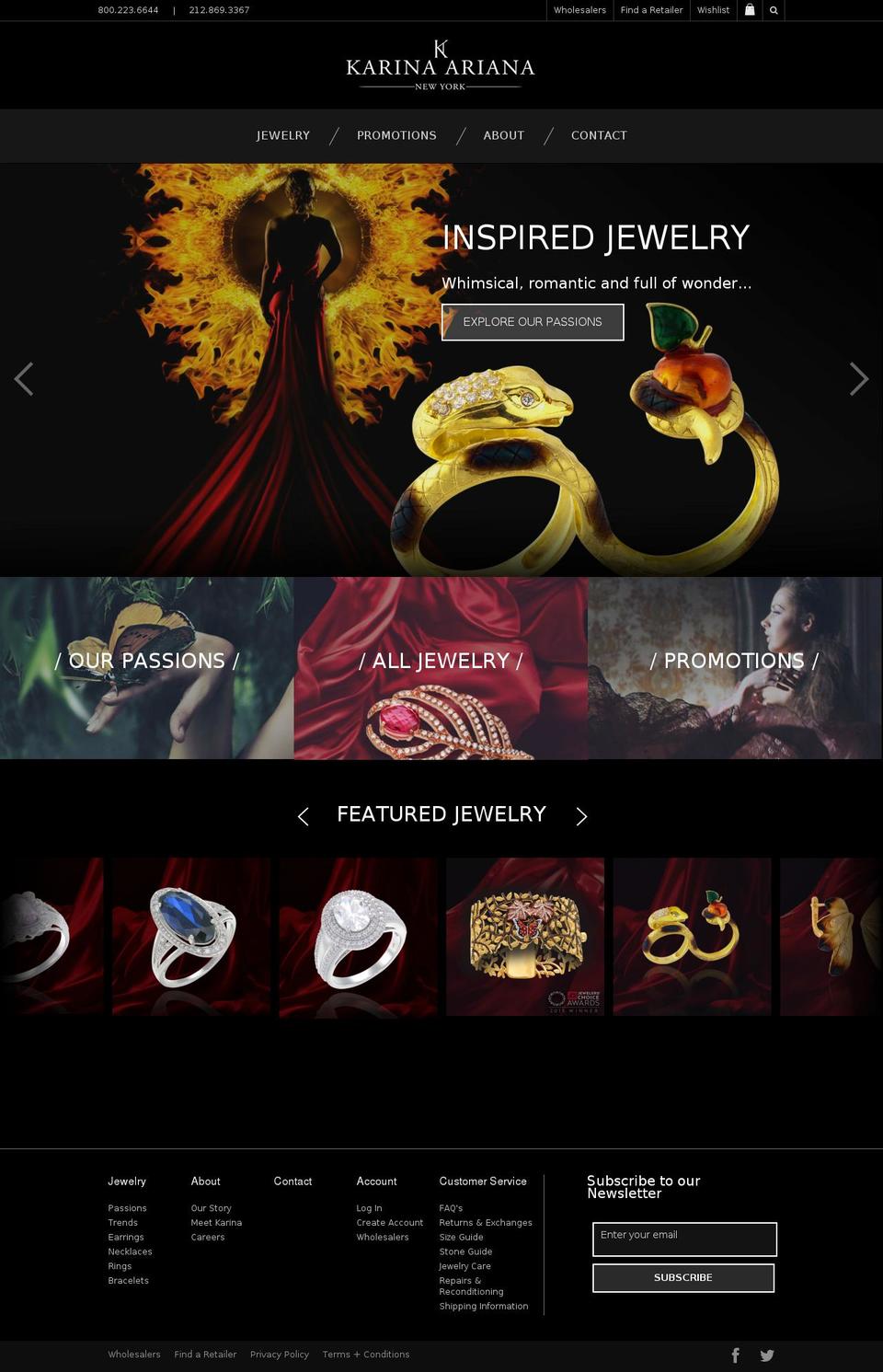 karina-ariana.com shopify website screenshot