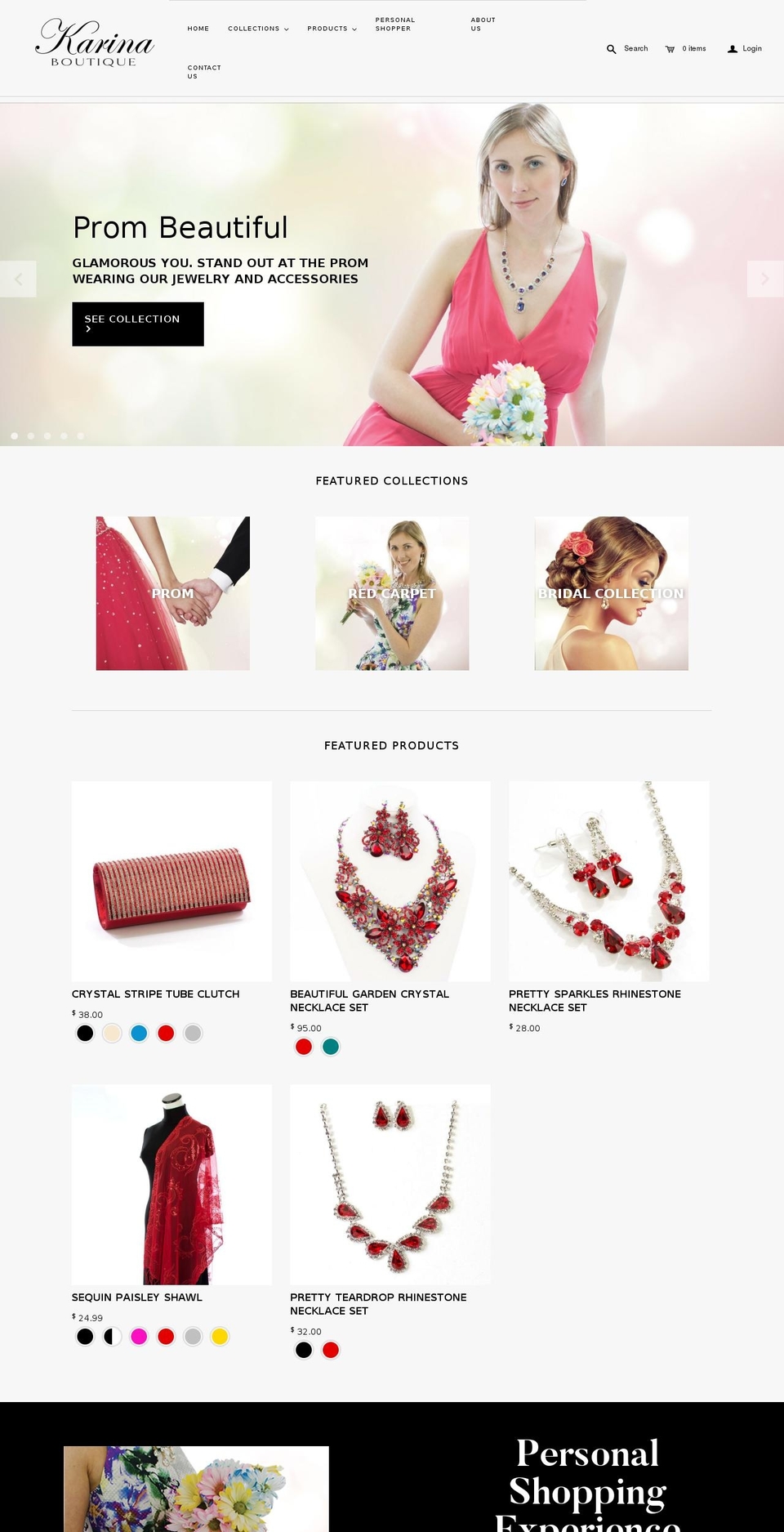 karinaboutique.com shopify website screenshot
