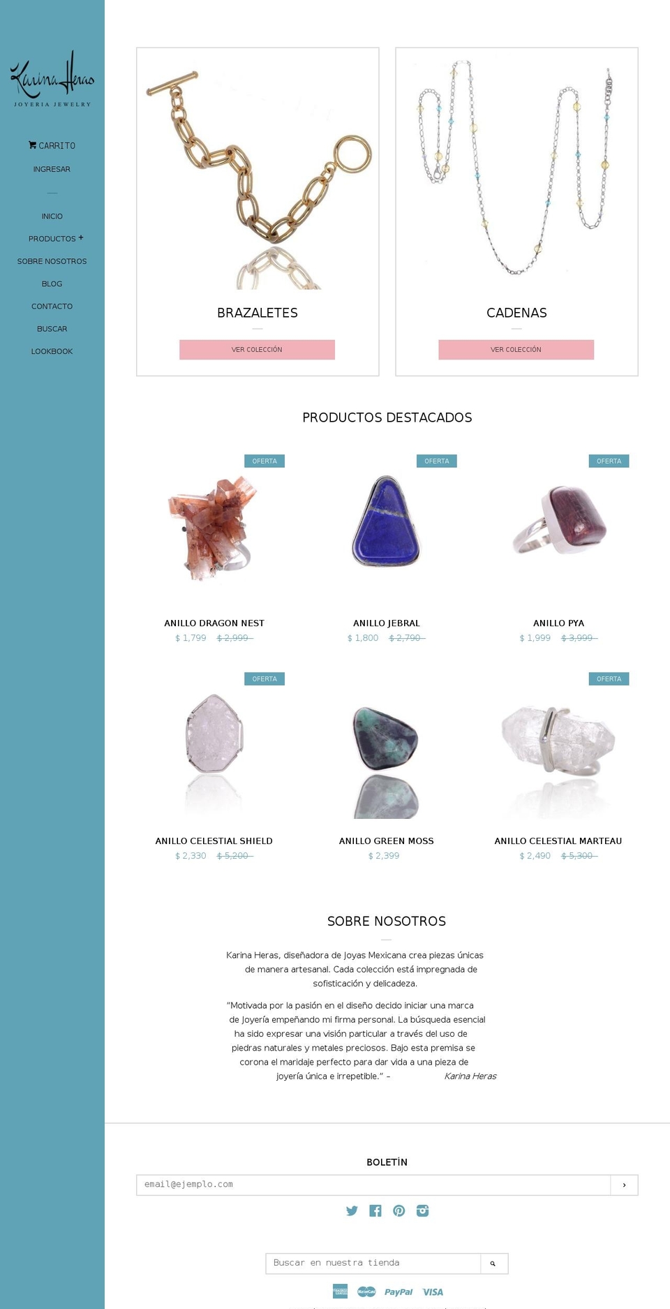 karinaheras.com — Shopify storefront screenshot