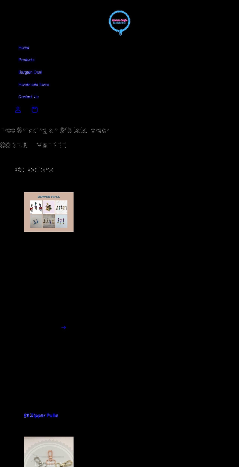 karinascrafts.com shopify website screenshot
