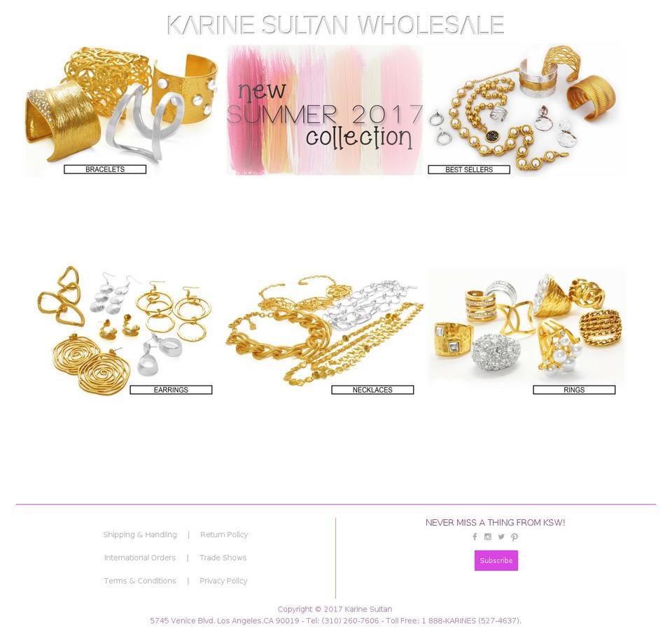 karinesultanwholesale.com shopify website screenshot