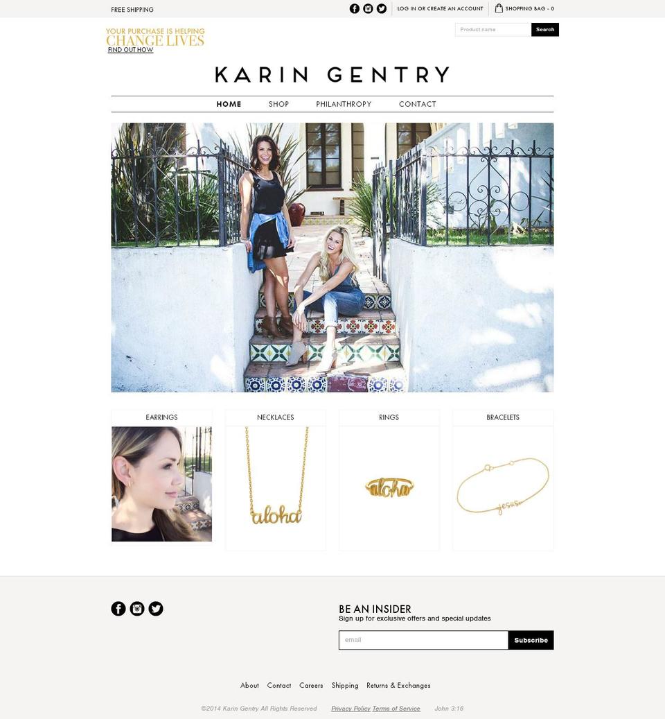 karingentry.org shopify website screenshot