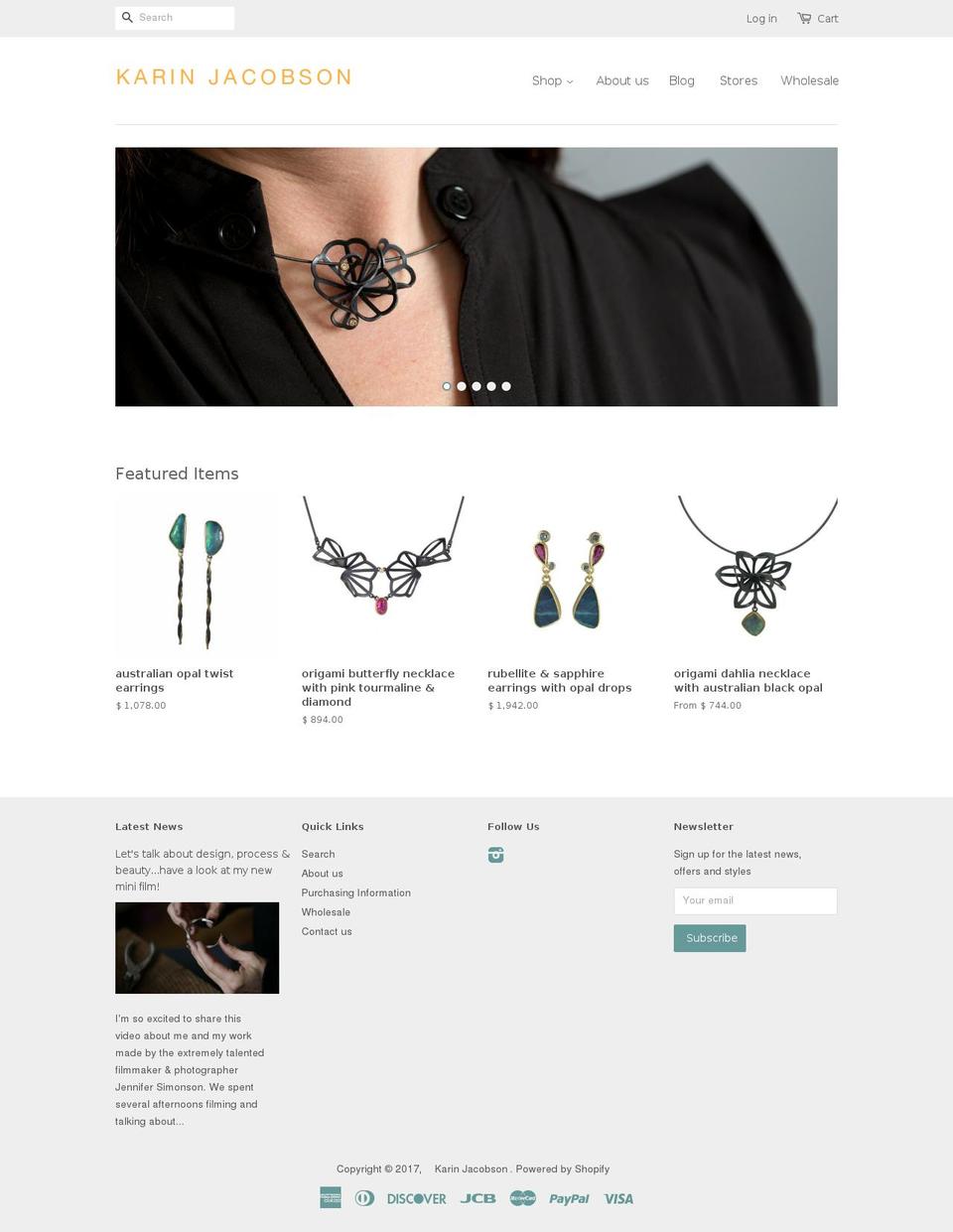 karinjacobson.com shopify website screenshot