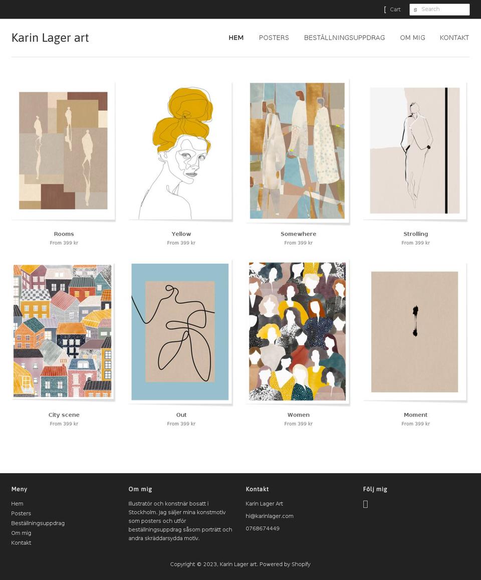 karinlager.com — Shopify storefront screenshot