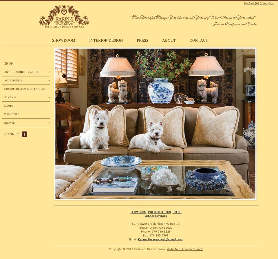 karinsofbeavercreek.com shopify website screenshot